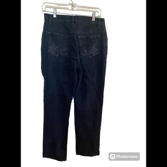 Gloria Vanderbilt Black Jeans Sz.8 Bootcut - Picture 2 of 4